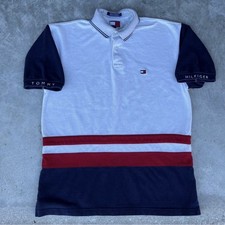 Tommy Hilfiger Y2K Vintage 90s Embroidered Polo Shirt Men  s Large Preppy