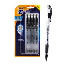 BIC 4pack Gelocity Black Gel Ink Pens Quick Drying Smooth Writing 1 Count
