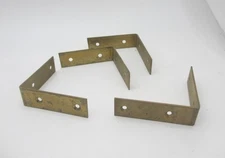 Vintage Brass Box Corners Mounts Hardware Bumpers Guards Trunk Edges Old Straps