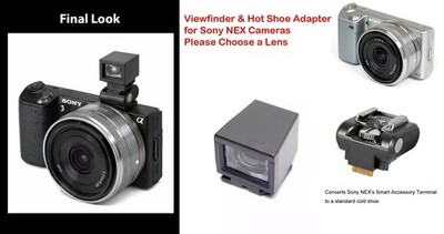 Viewfinder finder & Hot Shoe adapter Sony NEX 3 C3 5 5N 16mm 20mm 24mm 30mm lens