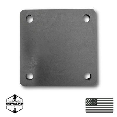 A36 Steel Square Base Plates w/ 4 Holes   Multiple Sizes    Made in USA