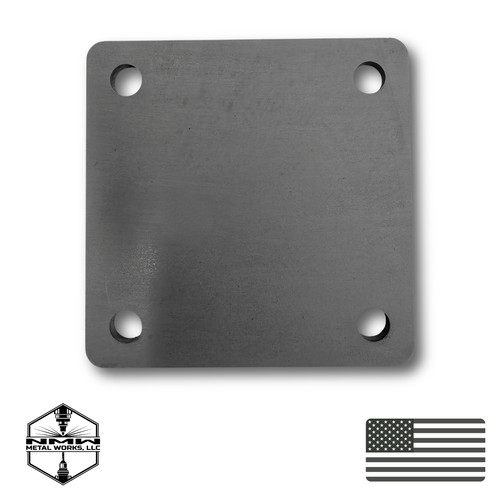 A36 Steel Square Base Plates w/ 4 Holes – Multiple Sizes  – Made in USA