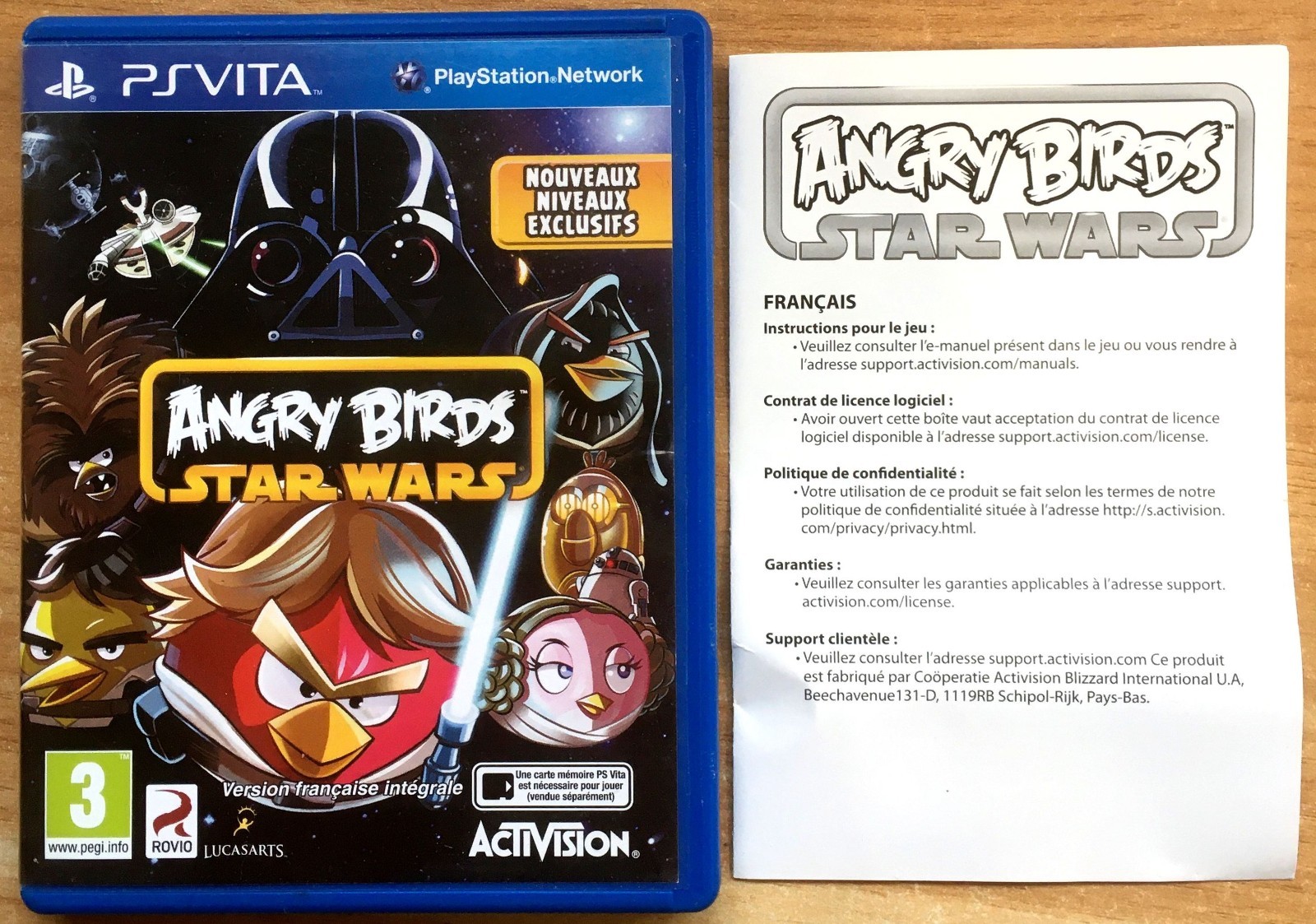 ANGRY BIRDS STAR WARS - BOÎTE VIDE + NOTICE SONY PSVITA PS VITA PAL FR Empty Box