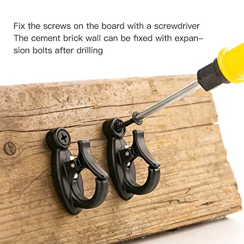 Paquete de 40 ganchos de suspensión de luz Elrswy, ganchos de luz de cuerda, ganchos atornillables negros - paquete de 40 Foto 4 de 4