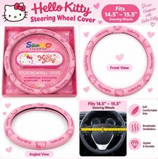 Hello Kitty Steering Wheel Cover Pink Sanrio 14.5-15.5 Car Accessory