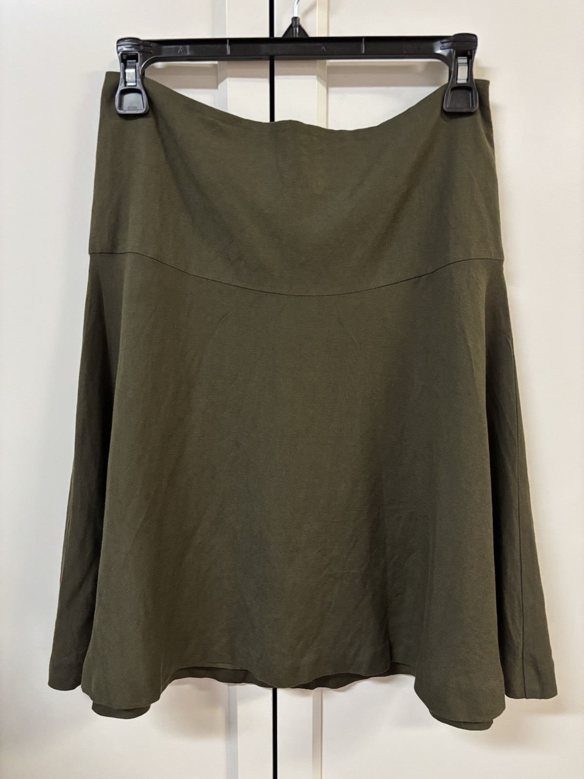 Ann Taylor Womens Green Linen Blend Skirt Size 0