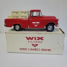 Ertl Diecast Vehicle Bank - Wix Filtration 1955 GM Cameo Pickup - Red (1992)