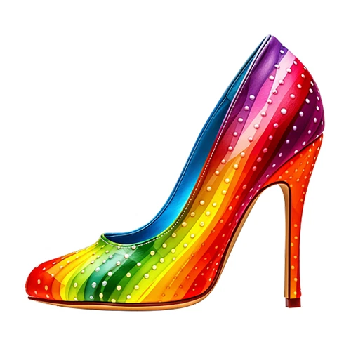 LGBTQ Rainbow Heart Love High Heel Stilettos Pride Self Adhesive Vinyl Sticker