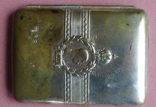 Zigarettenetui antik versilbert Abbild Kaiser Franz Josef Österreich Ungarn