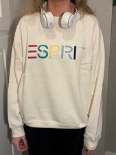 Esprit NWT Women's Logo 80's Crewneck Viral Cream, Blue, Green S M L XL XXL