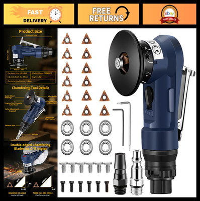 2-in-1 Pneumatic Chamfering Tool - Mini Air Deburring & Beveling Machine for Met