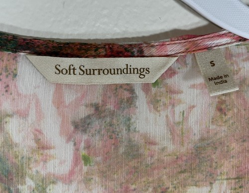 Weiche Umrandung Blumen Aquarell Kimono Strickjacke Staubtuch Damen Gr. S Artsy Fairy - Bild 4 von 6