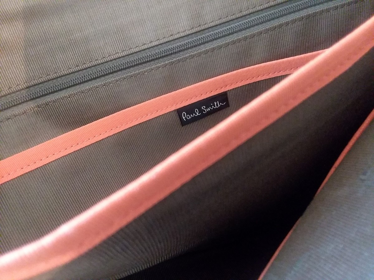 PAUL SMITH Brown Leather Nylon Briefcase Document Business Bag | eBay