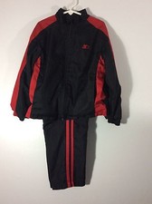 Starter Boys Two Piece Warm Up Suit Size 4 to 5 XS Black Fully Lined 26