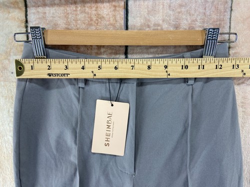 NEW Shein Bae Pleated Split Dress Trouser Pants Women's XS US 2 EU 34 Gray NWT - Picture 6 of 24