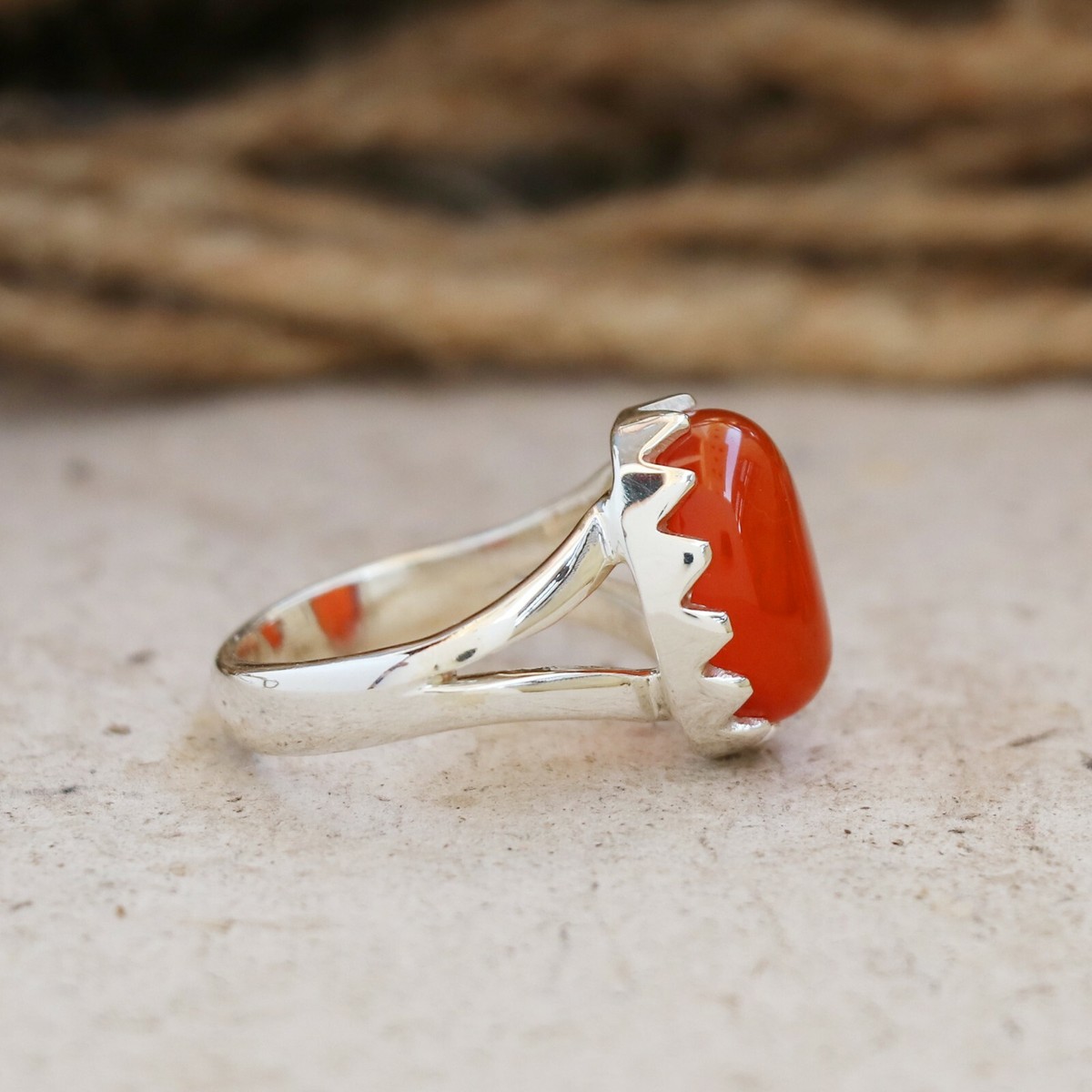 Carnelian Gemstone Ring 925 Sterling Silver Ring , Boho Ring, Gift