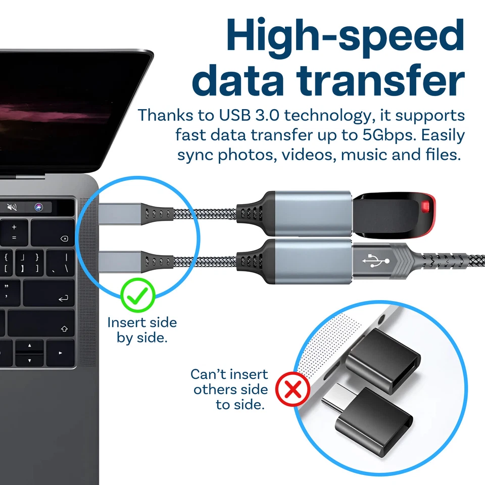 Adapter USB-C auf USB OTG Adapter - Typ-C auf USB 3.0 - 5 Gbps Datenübertragung - Bild 4 von 4