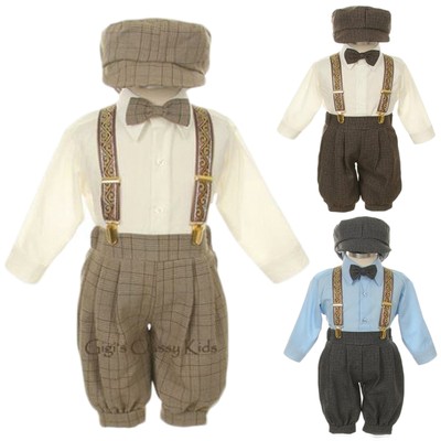 Baby Toddler Boys Vintage Knickers Set Outfit Suit Wedding Easter Brown Blue New Ebay