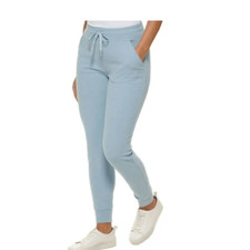 Andrew Marc NY Drawstring Soft Ribbed Active Pants Joggers, Blue,Small, NWT