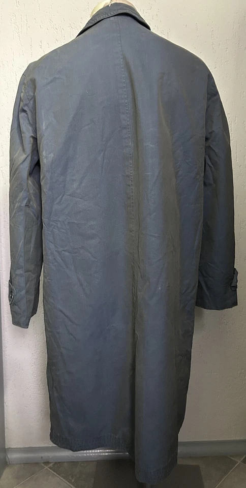 1960s Men’s European Green Rain Coat Trench Vintage Cotton 42 Large - Image 4 of 4