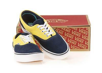 vans era navy yellow