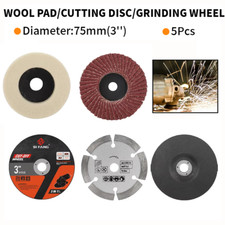 5Pcs 75mm Cutting Grinding Disc Saw Blade Grinding Wheel For Metal Angle Grinder