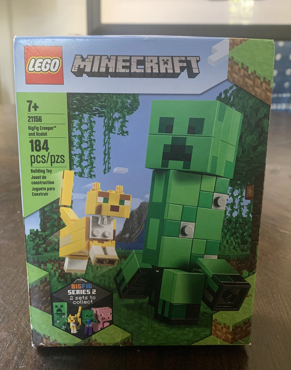 LEGO Minecraft BigFig Creeper and Ocelot 21156 Factory Sealed fast Shipping