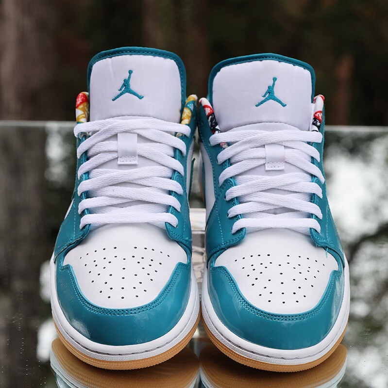 Nike Air Jordan 1 Low Barcelona Men's Size 11.5 Cyber Teal