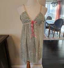 Free People Size Small Paisley Semi Sheer Lingerie Nightie Sexy Feminine Fairy 