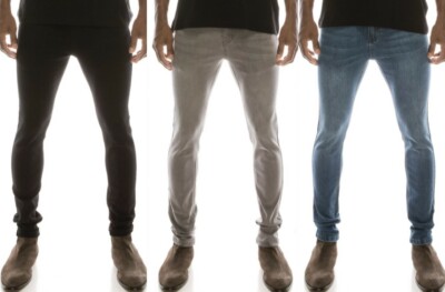 Victorious Mens Super Skinny Fit Stretch Jeans Pants 