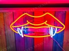 14"x6" Devil Lips Neon Sign Acrylic Light Lamp Glass Bar Poster Display Zs1048