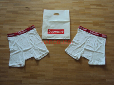Original Supreme x Hanes Boxer Briefs Shorts 2 Stück white weiß NYC Gr: L NEW