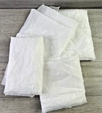 Lot Of 4 Women's White Semi-sheer Long Rectangle Scarf Shawl Lightweight Flowy