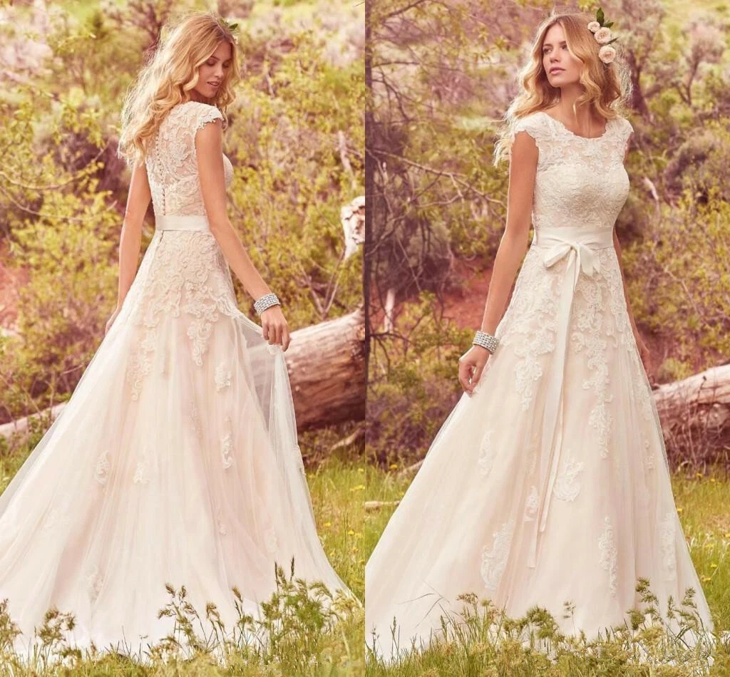 Western Country Wedding Dress Formal Lace Bridal Gown Beach Boho Wedding  Dress