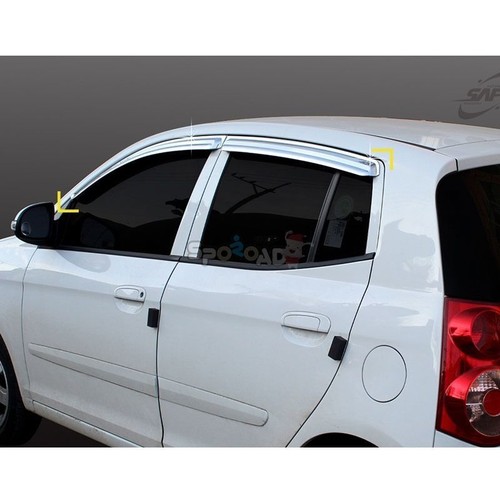 2004-2009 Picanto/Morning Chrome Sun Shade Rain Guard Door Window Visor K-667 - Picture 2 of 6