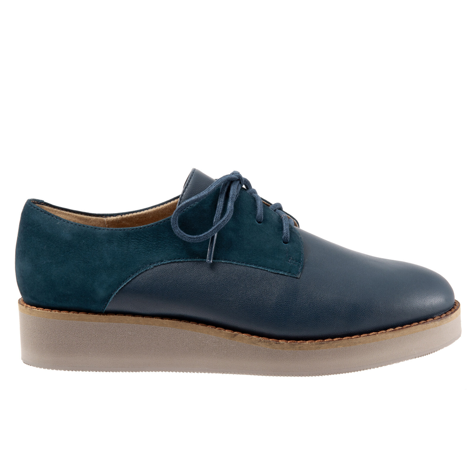 Женские синие узкие кожаные туфли-оксфорды на плоской подошве Softwalk Willis S1811-465