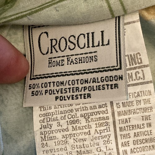 Croscill Floral Valances (2) 86 x 17 (1) King Pillow Sham Blue Pink Yellow Tulip - Picture 3 of 9