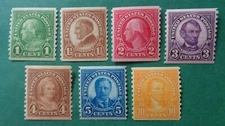 Stamps, US, Scott 597-603, MNH ex. 3c with VVLH or gum disturb.