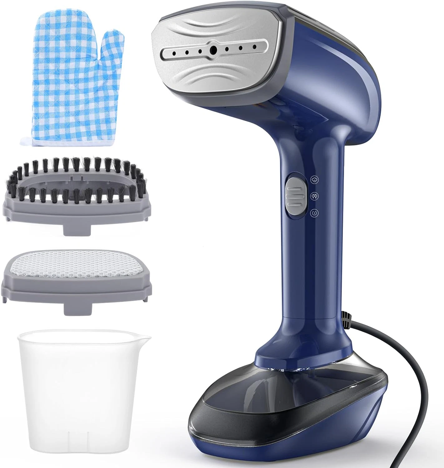 Powerful Handheld Fabric Steamer - 1800W with Fast Ceramic Heat-Up Plate, 2-In-1