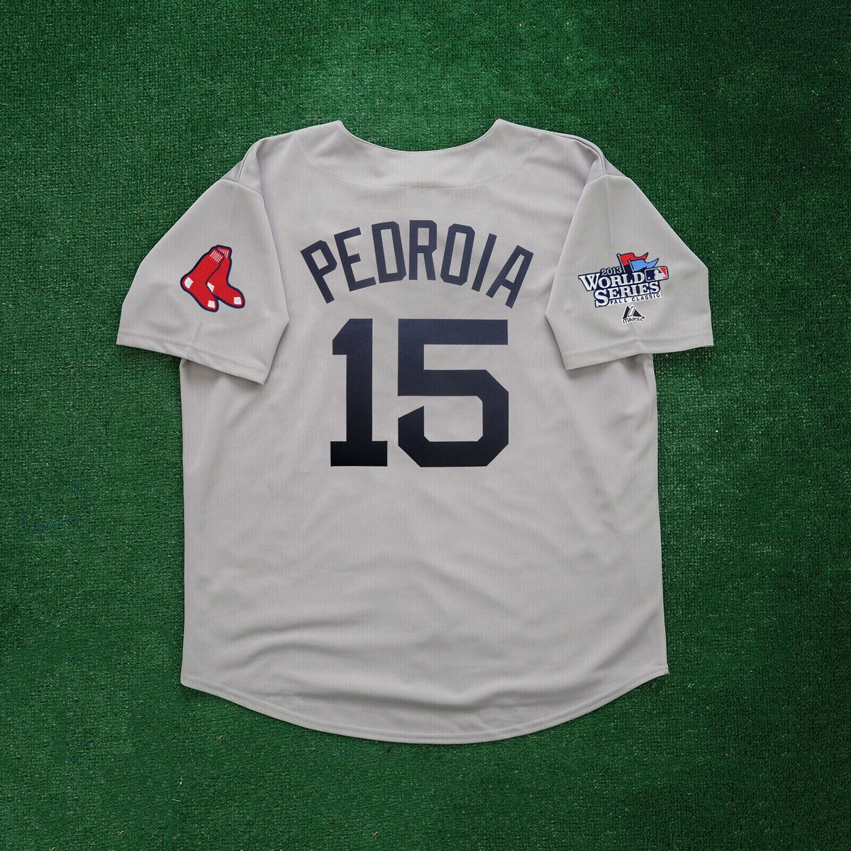 Dustin Pedroia 2013 Boston Red Sox World Series Grey Road Men's Jersey