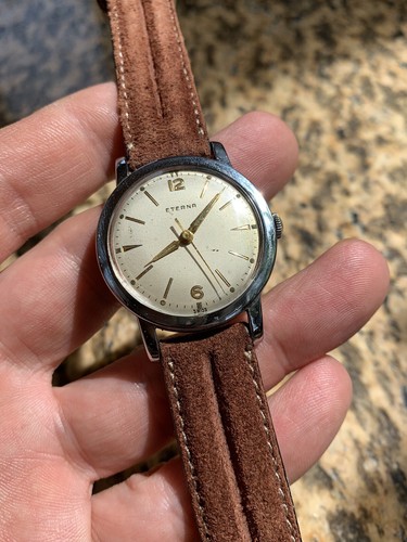 1950/60s Vintage Eterna Mens Watch 32,5mm Swiss Made Cal. 1409U - Picture 11 of 12