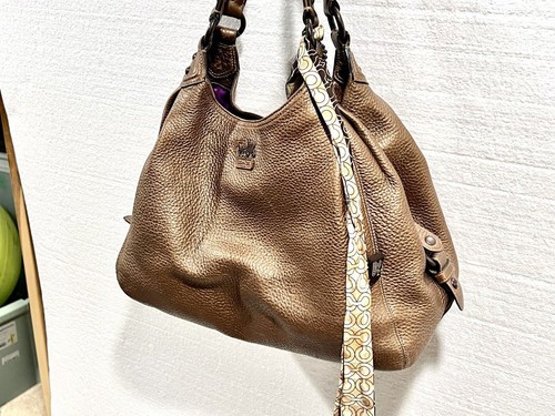 Coach Madison Maggie Tasche Damen Metallic Gold Prägung Leder Schultertasche - Bild 3 von 9