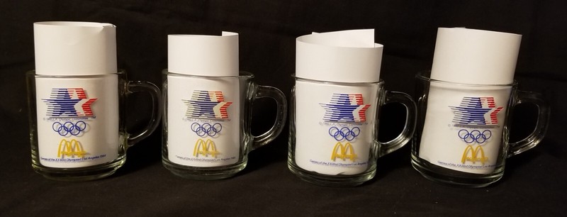 McDONALD'S 1984 Olympics Los Angeles Olympic Games Glass Mugs (SET OF 4)