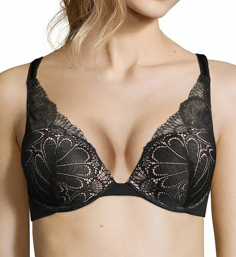 Wonderbra BLACK Refined Glamour Triangle Push Up Bra, US 36H, UK
