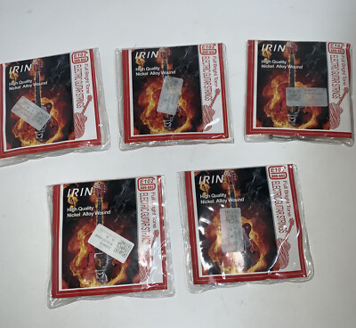 5 Pk- IRIN E102 6pcs Electric Guitar Strings 9-42 Nickel Alloy Wound Bright Tone