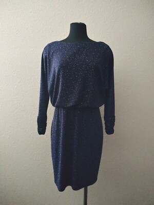 Jessica Howard Size 8P Metallic Navy Blue Dress