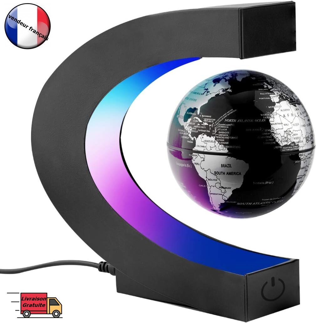 Globe Terrestre Lumineux Flottant Magnétique Lampe LED Lévitation Décoration Maison et Bureau
