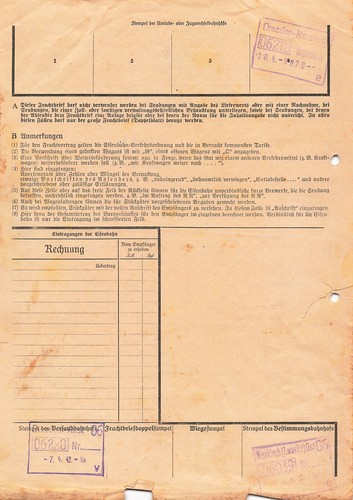 Lettera di vettura 1942 Dresda SA n. Neukirch Lausitz Reichsbahn sapone polvere di sapone - Foto 2 di 2