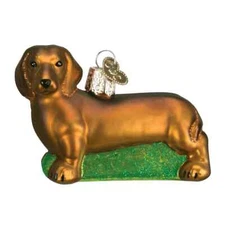 Old World Christmas DACHSHUND (12219) Glass Ornament w/ OWC Box