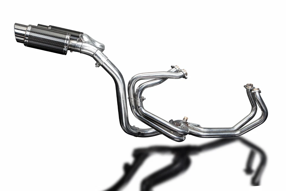 Silenciadores redondos de carbono Honda VFR800 V-Tec 02-09 escape completo 4-2 8" - Imagem 2 de 4